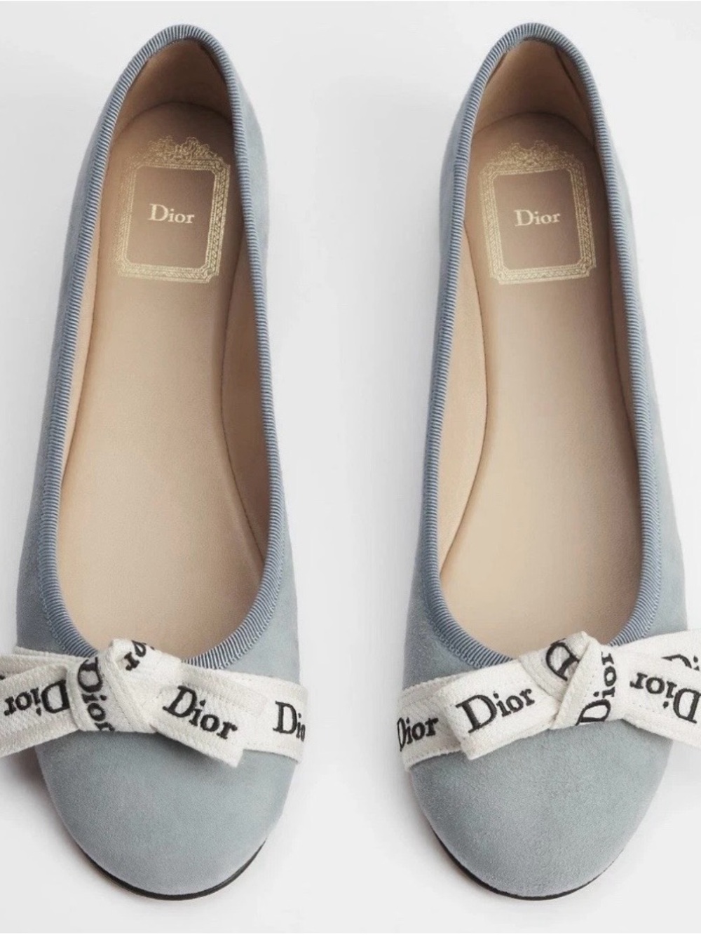 Ballet Flats in Sky Blue Suede- Size 37